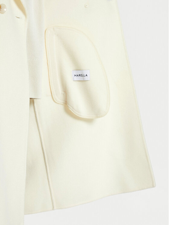 Marella Marella Wollmantel Marna 2423016011 Écru Regular Fit