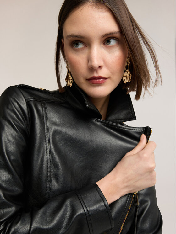 Motivi Motivi Giacca in similpelle R314Q001114N033 Nero Slim Fit