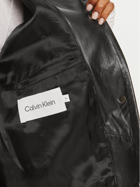 Calvin Klein Calvin Klein Bőr kabát K20K207081 Fekete Oversize