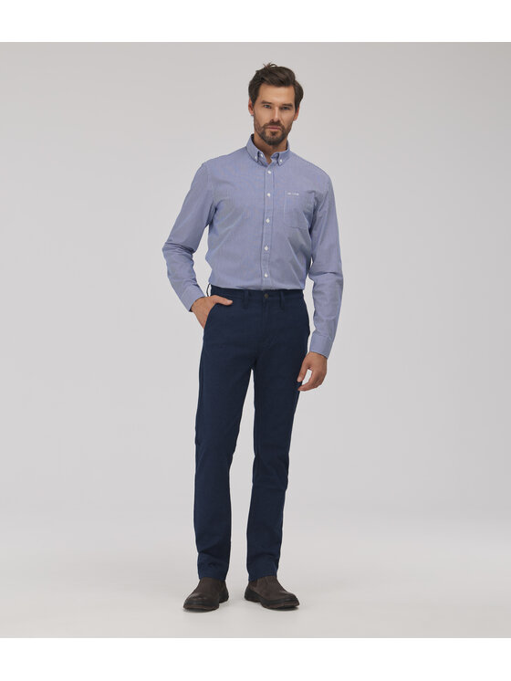 Lee Cooper Lee Cooper Spodnie materiałowe LUKAS Granatowy Straight Leg
