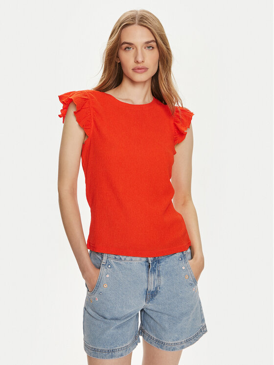 Pieces Pieces Majica Luna 17147178 Crvena Regular Fit