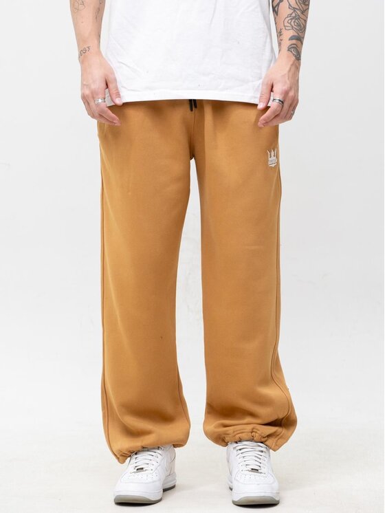 Jigga Wear Jigga Wear Spodnie dresowe Szerokie regulowane luźne 130314 Beżowy Baggy Fit