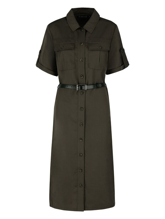 Volcano Volcano Sukienka codzienna G-HANA Khaki Regular Fit