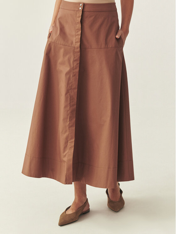 TATUUM Tatuum Spódnica midi TRAKO 1 Brązowy Flare Fit