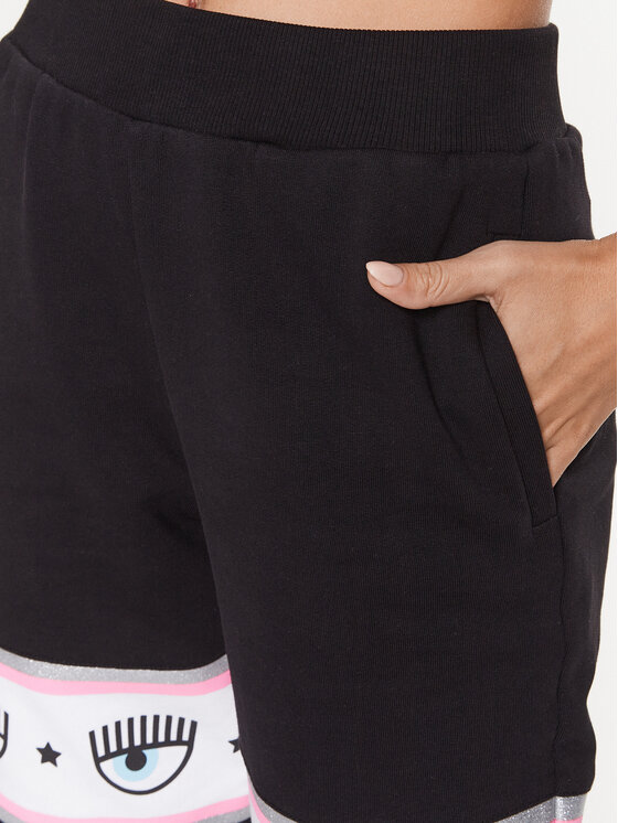 Chiara Ferragni Chiara Ferragni Sportinės kelnės 74CBAF01 Juoda Regular Fit