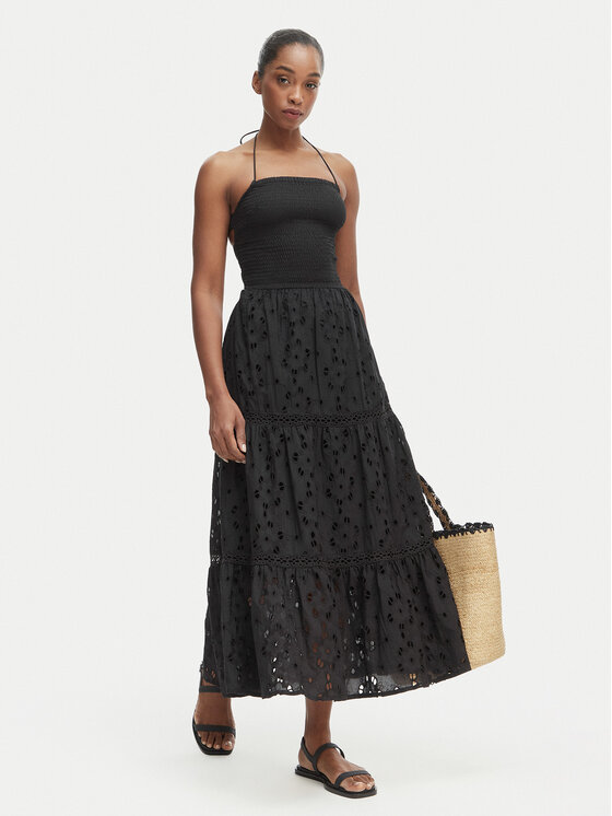 Iconique Iconique Rochie de vară Sirya IC26-007 Negru Regular Fit