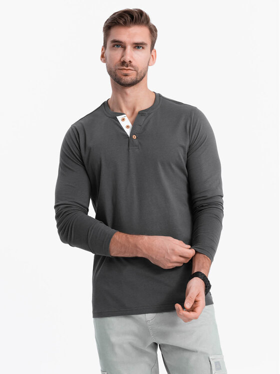 Ombre Ombre S dlouhým rukávem OM-LSCL-0107 Šedá Fitting Fit