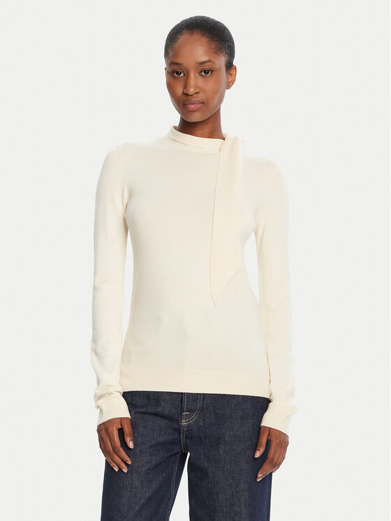 Marella Marella Bluză cu gât Osaka 2525366061000 Écru Regular Fit