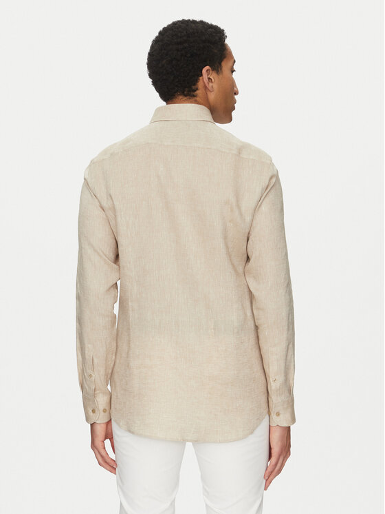 BOSS BOSS Srajca H Hank Kent C1 214 50490234 Bež Slim Fit