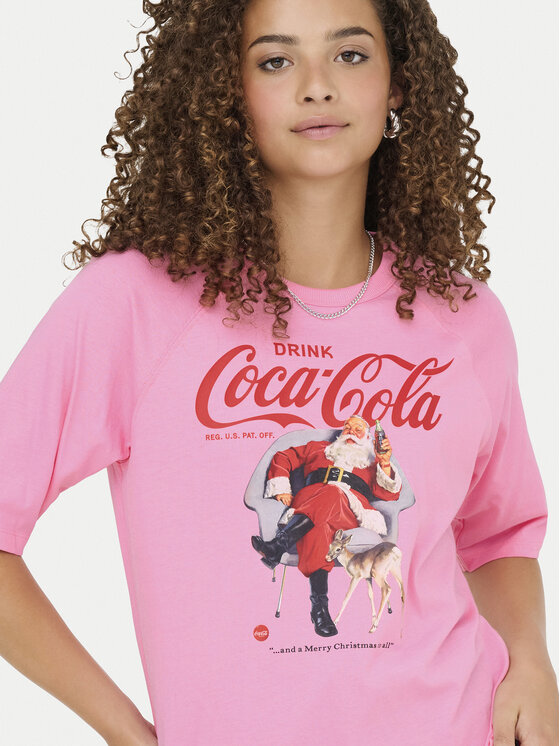 ONLY ONLY T-särk Coca Cola 15355794 Roosa Regular Fit