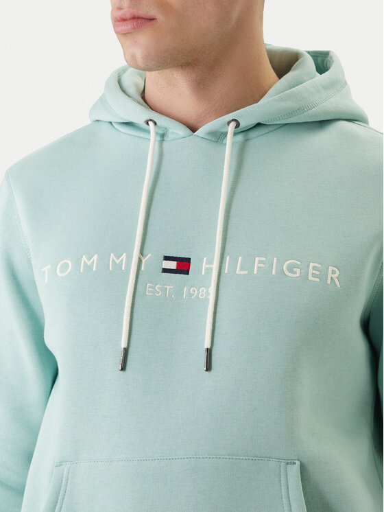 Tommy Hilfiger Tommy Hilfiger Pulóver Logo MW0MW11599 Zöld Regular Fit