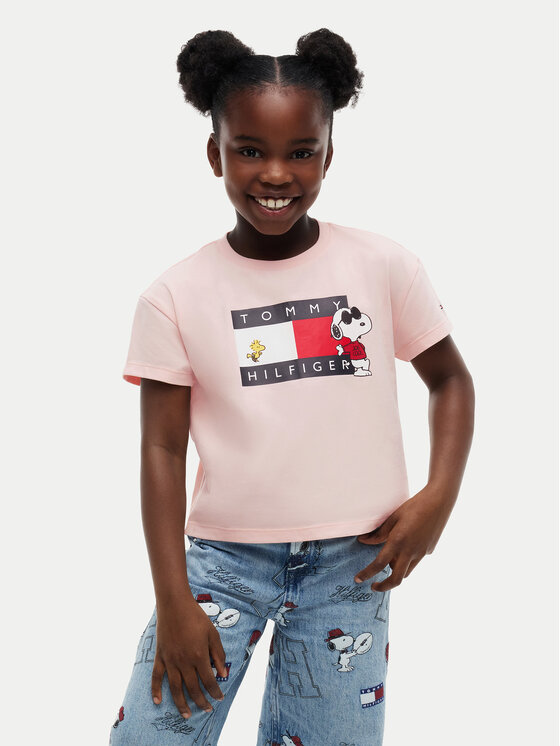 Tommy Hilfiger Tommy Hilfiger T-krekls Peanuts Flag  KG0KG09634 Gaiši rozā Regular Fit