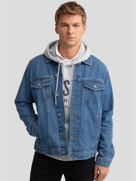 BIG STAR BIG STAR Kurtka jeansowa CARL Niebieski Basic Fit