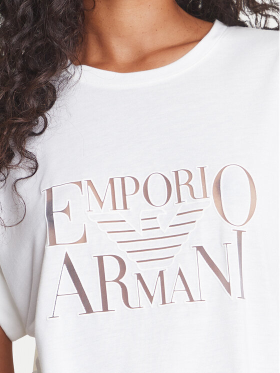 Emporio Armani Emporio Armani Majica EW000616 AF12187 U1131 Bela Loose Fit