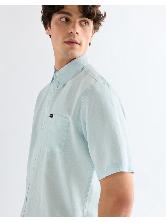 Wrangler Wrangler Koszula SS 1 PKT SHIRT Niebieski Regular Fit