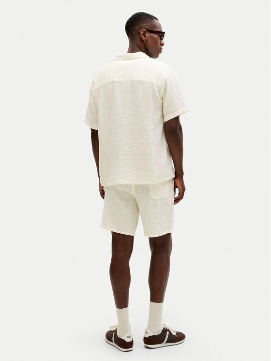 Jack & Jones Jack & Jones Pantalon scurți din material Jaiden 12274758 Alb Relaxed Fit