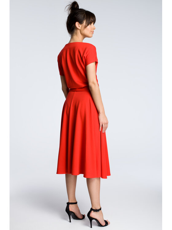 BeWear BeWear Vestito da giorno B067 Rosso Flare Fit