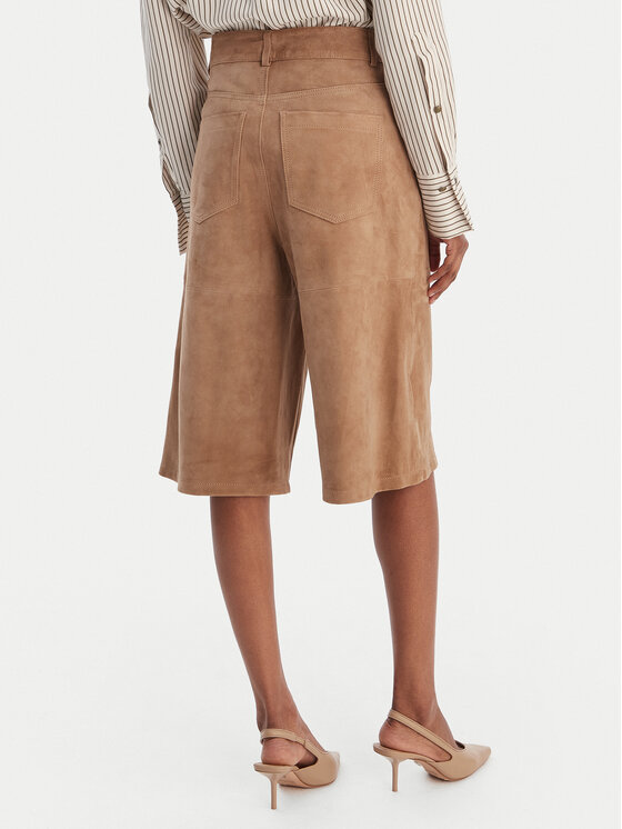 Marella Marella Кожени шорти Scoglio 2613431021 Бежов Relaxed Fit