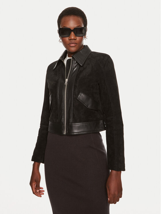 Sisley Sisley Jakna iz umetnega usnja 262TLN04J Črna Regular Fit