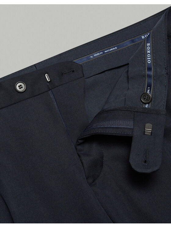 Borgio Borgio Spodnie garniturowe turro Granatowy Super Slim Fit