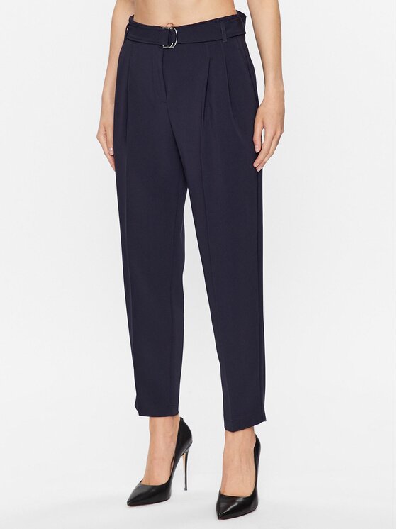 Boss Hlače iz tkanine Tapia 50438985 Mornarsko modra Relaxed Fit