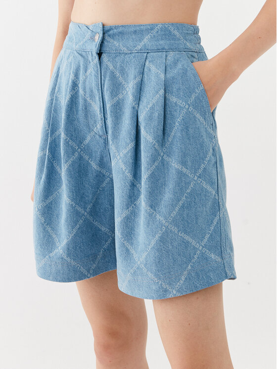 KARL LAGERFELD KARL LAGERFELD Джинсові шорти 231W1106 Голубий Relaxed Fit