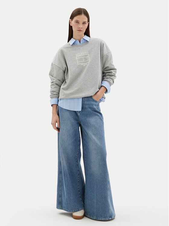 Tommy Hilfiger Tommy Hilfiger Суитшърт WW0WW44633 Сив Regular Fit