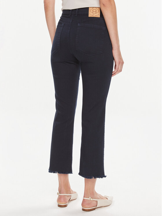 Marella Marella Pantaloni di tessuto Olpe 2331310334 Blu scuro Cropp Flare Fit