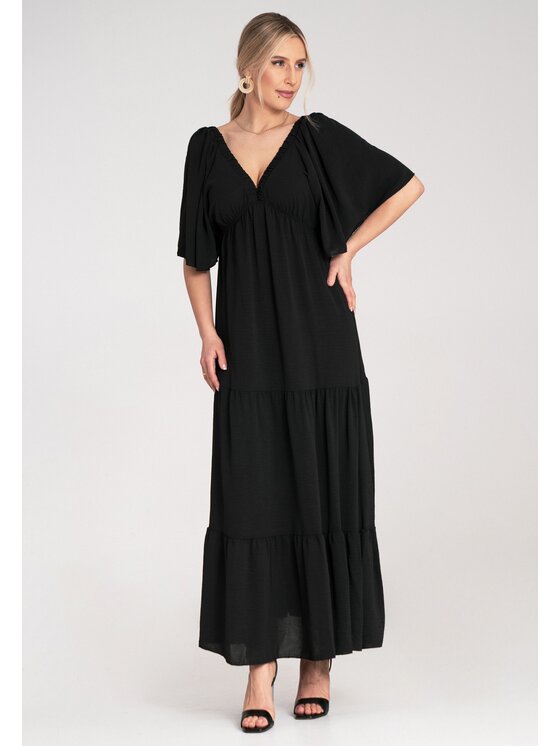FIGL FIGL Letné šaty M1185 Čierna Relaxed Fit