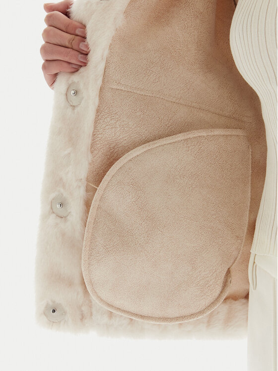 MICHAEL Michael Kors MICHAEL Michael Kors Pelzmantel 77A1469M52 Écru Relaxed Fit