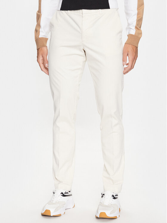 BOSS Boss Chino kalhoty Kaito1 50487966 Bílá Slim Fit