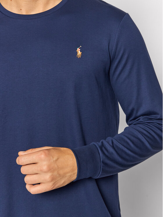 Polo Ralph Lauren Polo Ralph Lauren Majica z dolgimi rokavi 710760121 Mornarsko modra Slim Fit