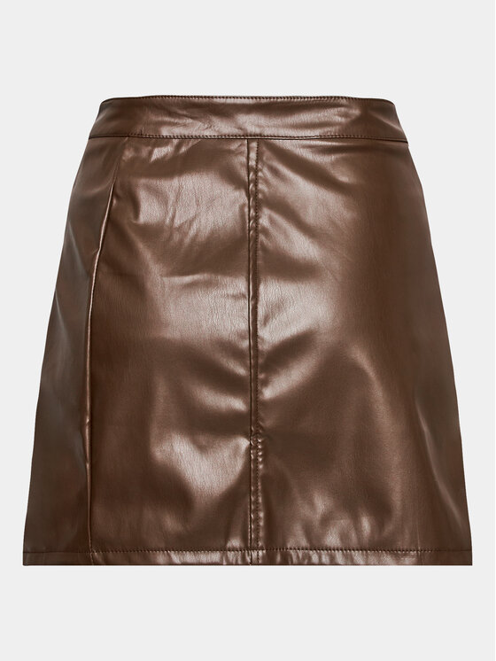 Brave Soul Brave Soul Spódnica z imitacji skóry LSKW-225LISABRO Brązowy Regular Fit