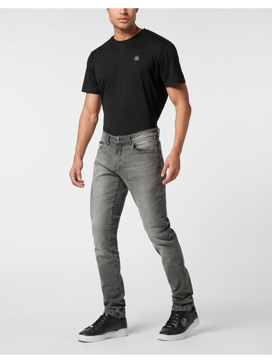 PHILIPP PLEIN PHILIPP PLEIN Džínsy 25897 Sivá Straight Leg
