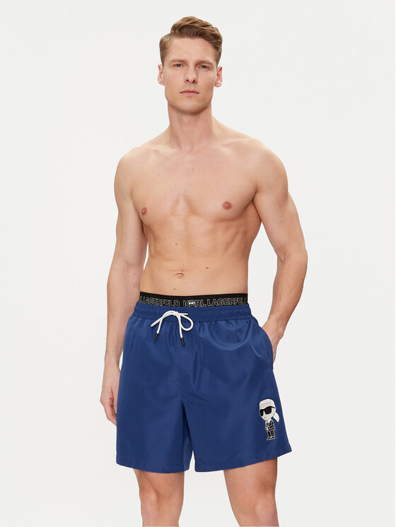 KARL LAGERFELD KARL LAGERFELD Strandnadrág 235M2213 Sötétkék Regular Fit