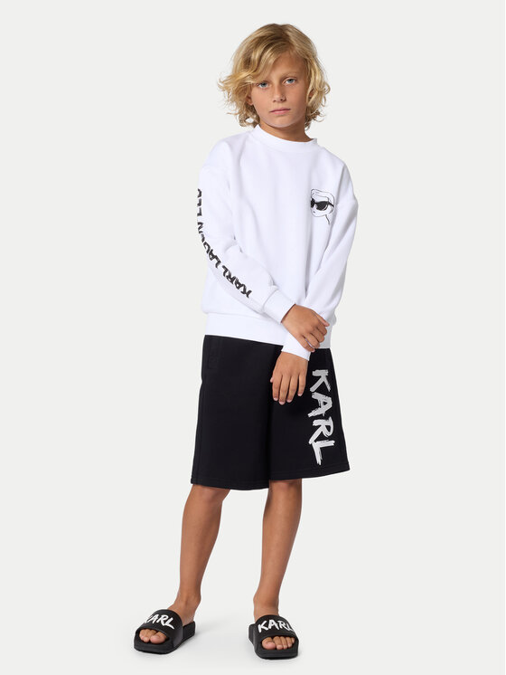 Karl Lagerfeld Kids Pantaloni scurți sport Z31082 S Negru Loose Fit