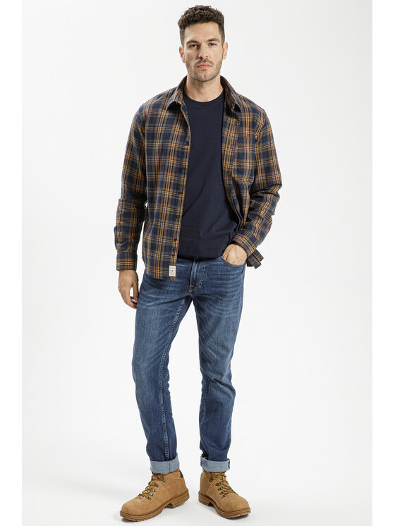 Cross Jeans Cross Jeans Koszula 35573-255 Granatowy Regular Fit