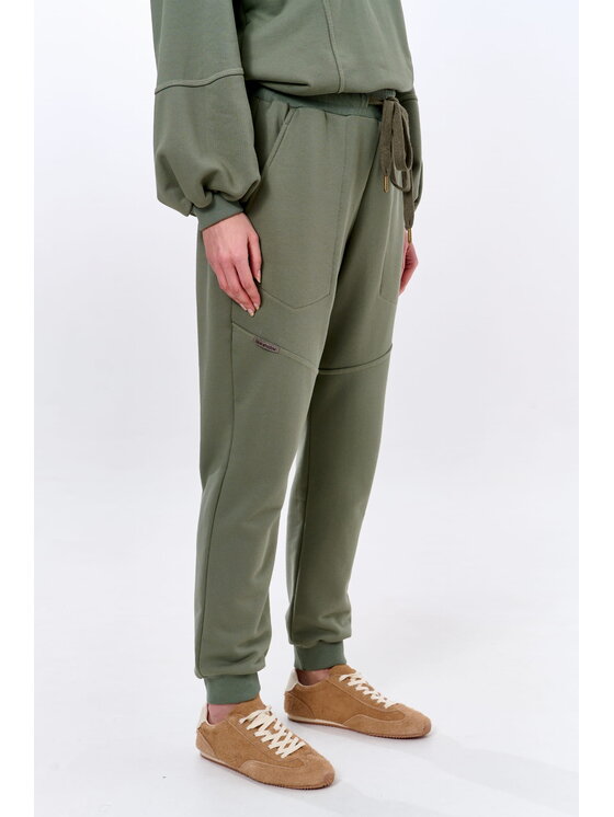 blue shadow blue shadow Spodnie damskie Grekko Zielony Regular Fit