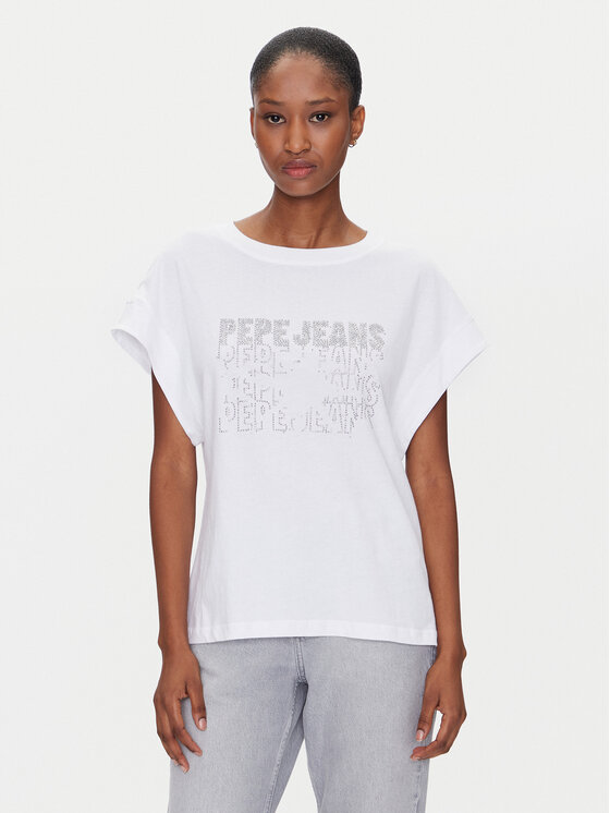 Pepe Jeans Pepe Jeans T-Shirt Lira PL505996 Bílá Regular Fit