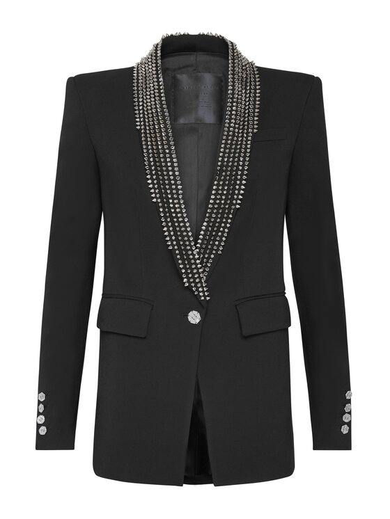 PHILIPP PLEIN PHILIPP PLEIN Marynarka 12035 Czarny Loose Fit