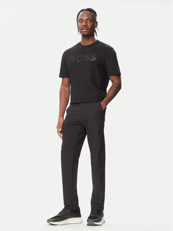 BOSS BOSS Tričko Structure Logo 50566883 Čierna Regular Fit