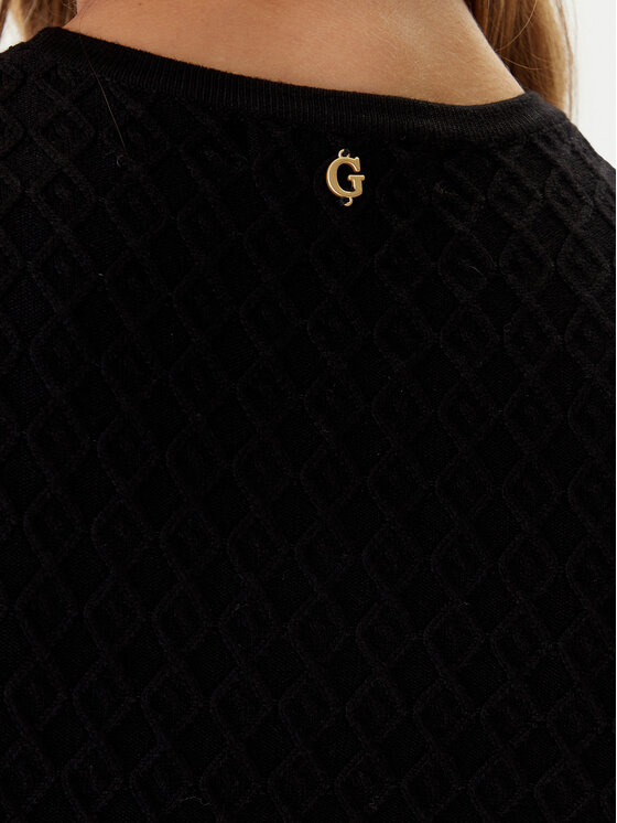 Guess Guess Trikotāžas kleita W5BK68 Z2YJ2 Melns Slim Fit