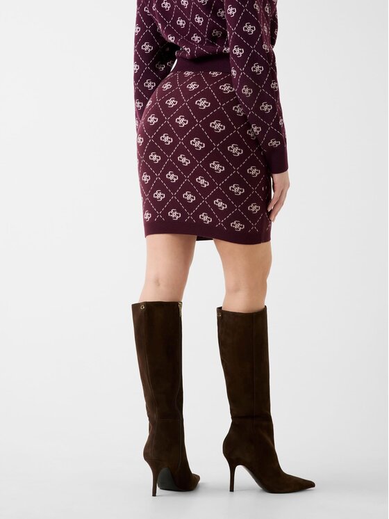 Guess Guess Spódnica mini 167473 Bordowy Classic Fit