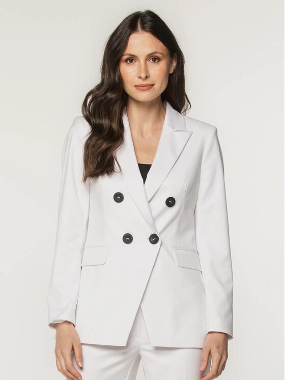 Willsoor Willsoor Marynarka 68132 Biały Regular Fit