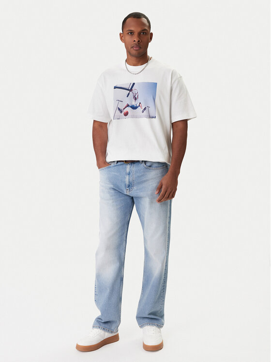 Guess Jeans Guess Jeans T-Shirt M5BI3I K8FQ4 Bílá Regular Fit
