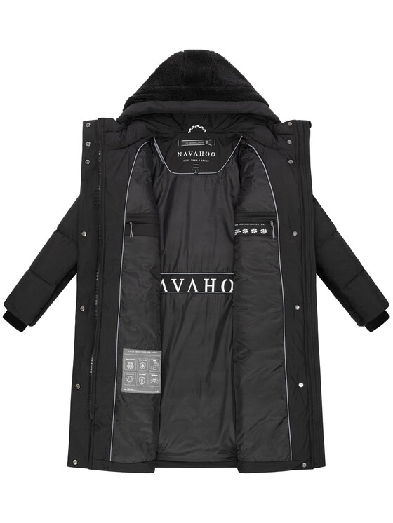 Navahoo Navahoo Kurtka zimowa Funkelteddy Czarny Regular Fit