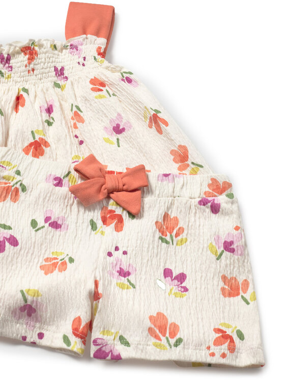 Mayoral Mayoral Set top i pantaloni scurti 1230 Écru Regular Fit