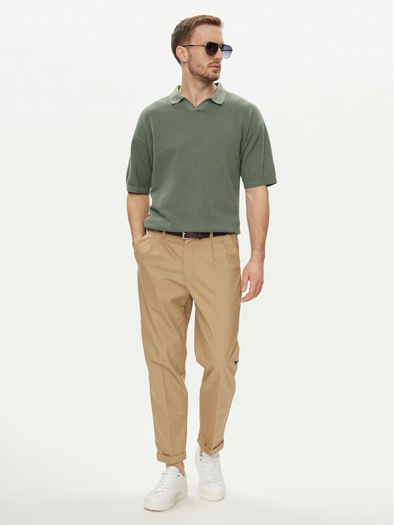 Jack&Jones Jack&Jones Polokošeľa Linen 12252748 Zelená Regular Fit