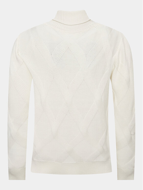 Lindbergh Lindbergh Krekls ar augstu apkakli 30-804043 Écru Relaxed Fit