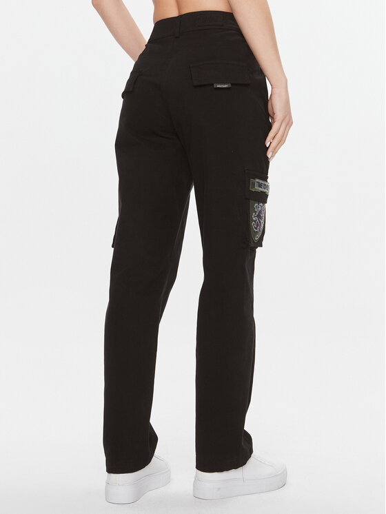 Aeronautica Militare Aeronautica Militare Medžiaginės kelnės 232PA1571DCT3221 Juoda Regular Fit